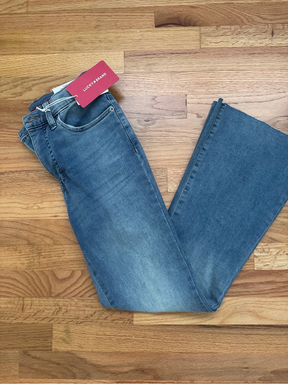 Lucky Brand Women's Blue Denim Jeans size 8/29 Ankle NWT Stevie High Rise Flare